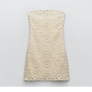 [NWT] ZARA Strapless Crochet Dress